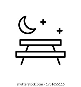 Moon, table, bench icon. Simple line, outline vector elements of camping icons for ui and ux, website or mobile application