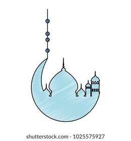 moon and taj mahal silhouette