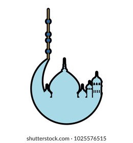 moon and taj mahal silhouette