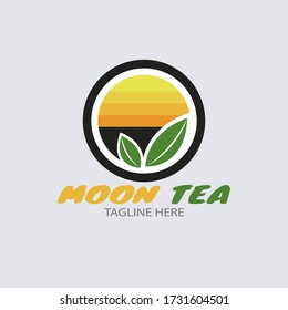 moon tea illustration logo template.eps 10.