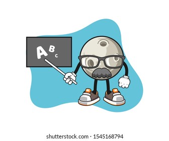 Moon teacher cartoon. Mascot Character vector.