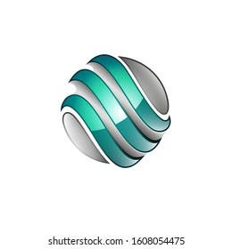 Moon tech system torquise logo design  template for your business