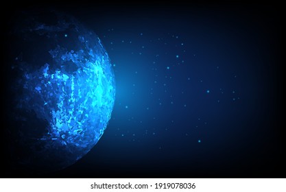 The moon, Technology vector, Abstract space vector background