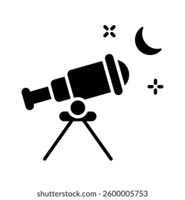 Moon telescope icon amazingly designed in outline style