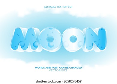 moon text effect editable with bold style design show the strong text meaning. editable text effect Vector