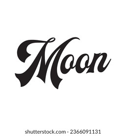 moon text on white background.