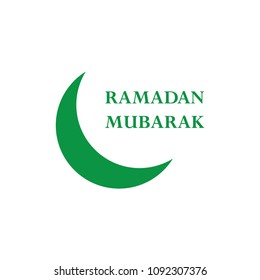 moon and text Ramadan Mubarak