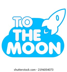 To the moon text rocket cloud shirt illustration