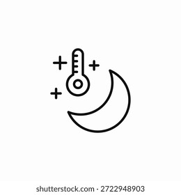 Termómetro de luna Vector de signo de ícono frío