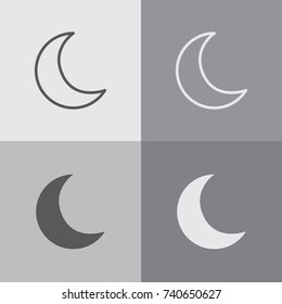 Moon Thin Line Icon