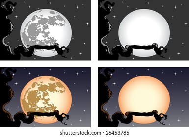 Moon and tree by night.