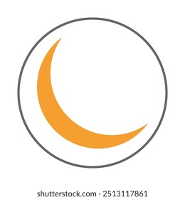 Moon trendy icon upright abstract vector illustration colorful artwork beautiful design.eps