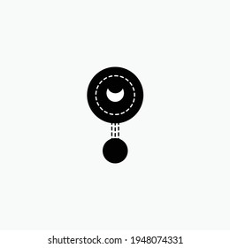 Moon in two circle.Space moon star astronomy eclipse abstract sun dark abstrak, vector, symbol, logo, icon, sign, Illustration Minimalist.