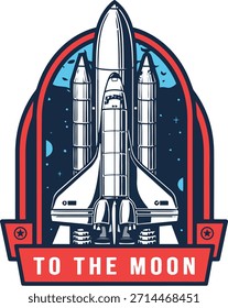 Diseño de camiseta de tipografía To the Moon con letras atrevidas y modernas
