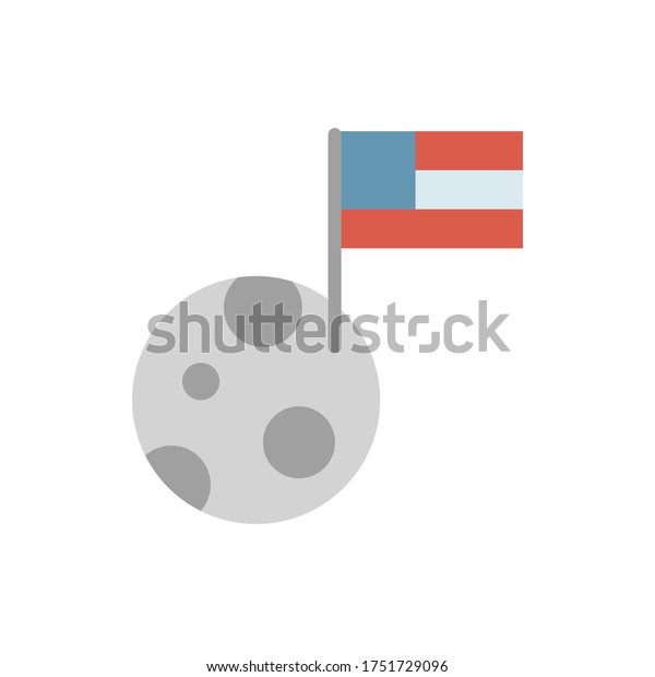 Moon USA flag icon.\
Simple color vector elements of America icons for ui and ux,\
website or mobile\
application