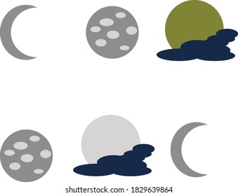 moon vector background icon object