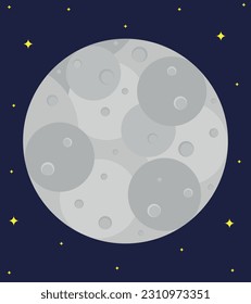 Moon. Moon vector. Moon cartoon. Cover of the universe and the moon.