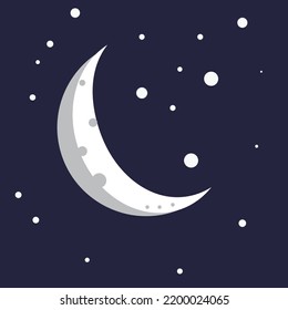 moon vector cartoon illustration dream galaxy bright night doodle 