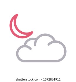 moon vector color line icon 