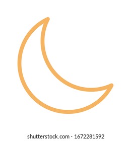 moon vector color thin icon 