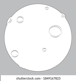 Moon, página de colorear vectorial para niños. Imagen en estilo caricatura de dibujos a mano, para el diseño de la moda de los camisetas, tarjeta de felicitación, postal. ducha de bebé. invitación de fiesta.
