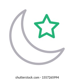 moon vector colour line icon