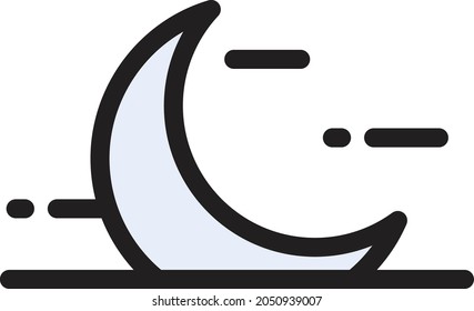 moon vector colour line  icon