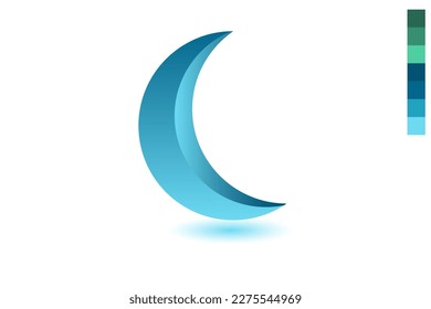Decoración vectorial de la luna para el símbolo del ramadan de la fitr al en el vector de ilustración plana