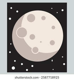 Moon Vector Design Liner Art