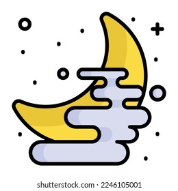 Moon vector design, trendy style