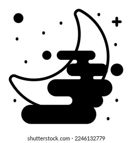 Moon vector design, trendy style