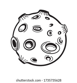 Moon. Vector doodle style doodle. Planet icon