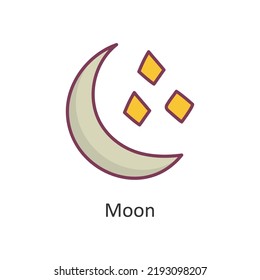 Moon vector Filled Outline Icon Design illustration. Nature Symbol on White background EPS 10 File