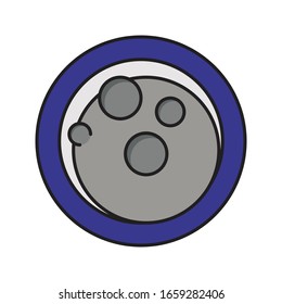 moon vector flat color icon 