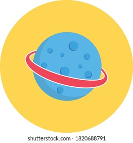 moon vector flat color icon