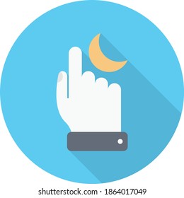 moon vector flat colour icon
