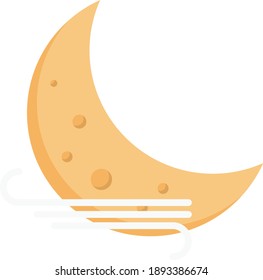 moon vector flat colour icon