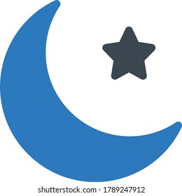 moon vector glyph color icon 