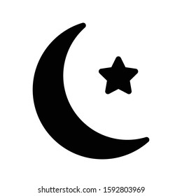 moon vector glyph flat icon 