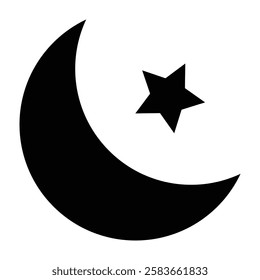 Moon Vector Glyph Icon Vector Design