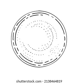 Gráficos vectoriales lunares. Cuerpo celestial místico. Satélite misterioso de la tierra. Astrológico mes lunar. Símbolo de y emociones. Sencillo elemento esotérico de línea dibujada a mano. Fase luna llena.