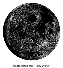 moon vector hand drawing illustration in scratch style. vector isolated element on the white background