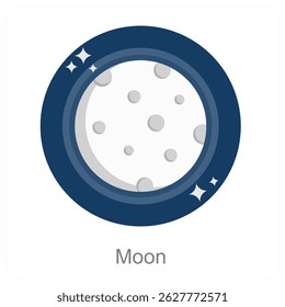 Design de conceito de ícone de vetor da Lua
