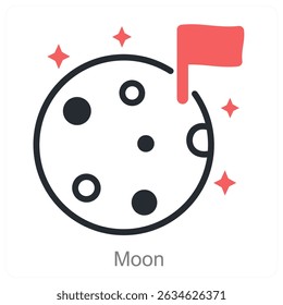 moon vector icon concept design