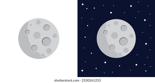 Icono de Vector de la luna diseño globo planeta estrella espacio ilustración aislado