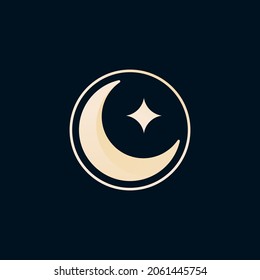 Moon Vector icon design illustration Template
