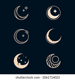 Moon Vector icon design illustration Template