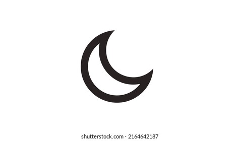 Moon vector icon design on white background