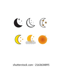 moon vector icon illustration simple design