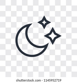 Moon vector icon isolated on transparent background, Moon logo concept